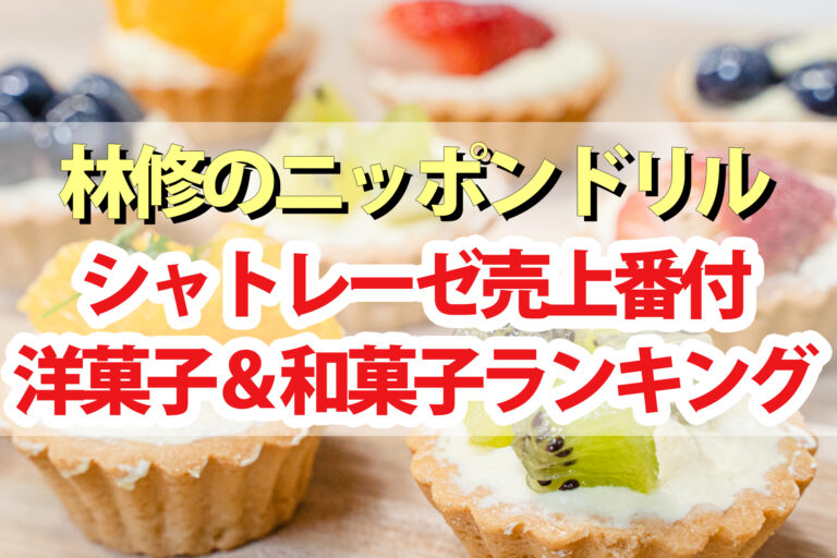 【林修のニッポンドリル】シャトレーゼ売上番付ランキング！洋菓子＆和菓子