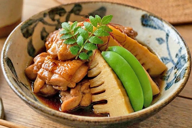 【DAIGOも台所】たけのこと鶏の照り煮のレシピ 木の芽とスナップえんどうで